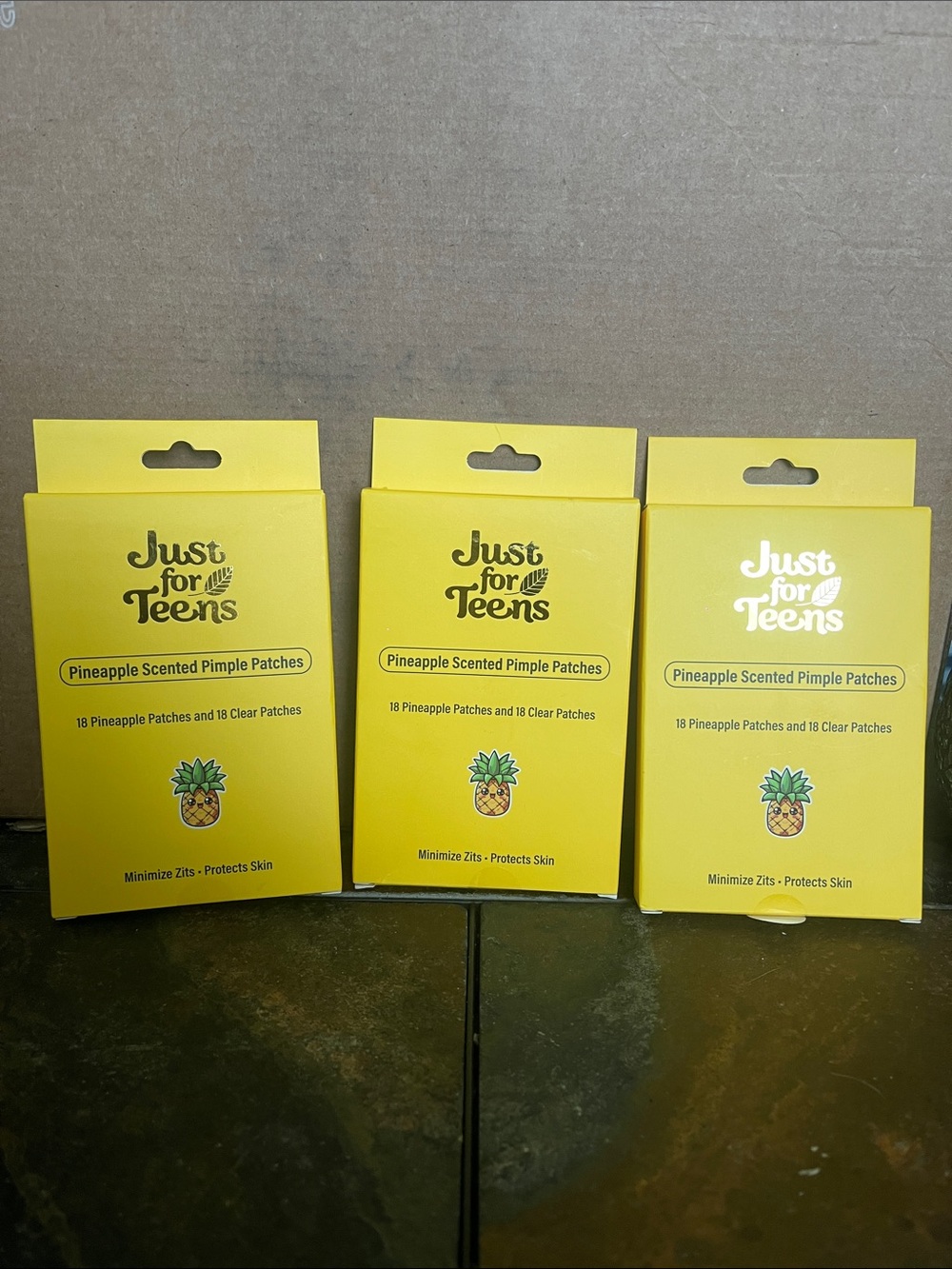 Lot of 3 Just for Teens Pineapple Scented Pimple Patches - Yellow Packaging NWT